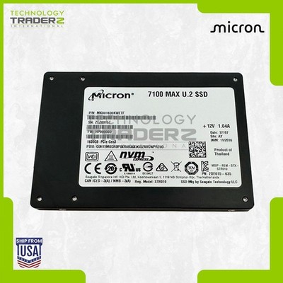 MK001600KWETF Micron 7100 MAX 1,6TB PCIe Gen3 2,5'' Solid State Drive **Pulled**