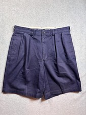 Polo Ralph Lauren Men  s Size 36 Navy Blue Chino Shorts Flat Front Preppy Golf