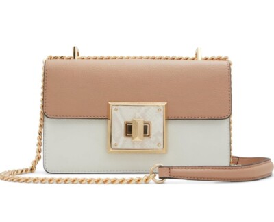 ALDO Nanaeldenn, White/Bone Snakeskin Handbag Chain Crossbody Shoulder Purse