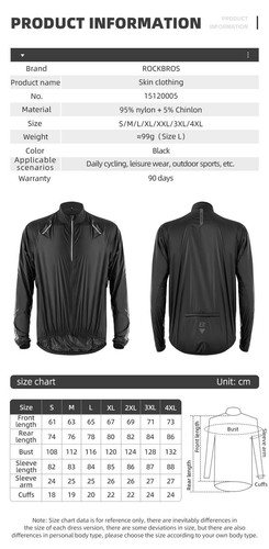 ROCKBROS Ultralight Cycling Sunscreen Sportswear Unisex Skin Clothing Jacket - Picture 8 of 16