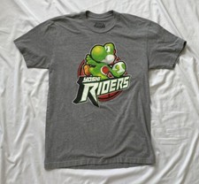 Super Mario Bros. Yoshi Riders Men  s Medium M Gray T-shirt