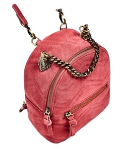 pink leather mini backpack