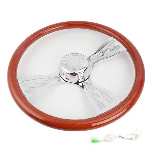 Aazon.co: 18 In Solid Wood Truck Steering Wheel 4 Spoke Aluinu Chroe Plated Steering Wheel - Foto 7