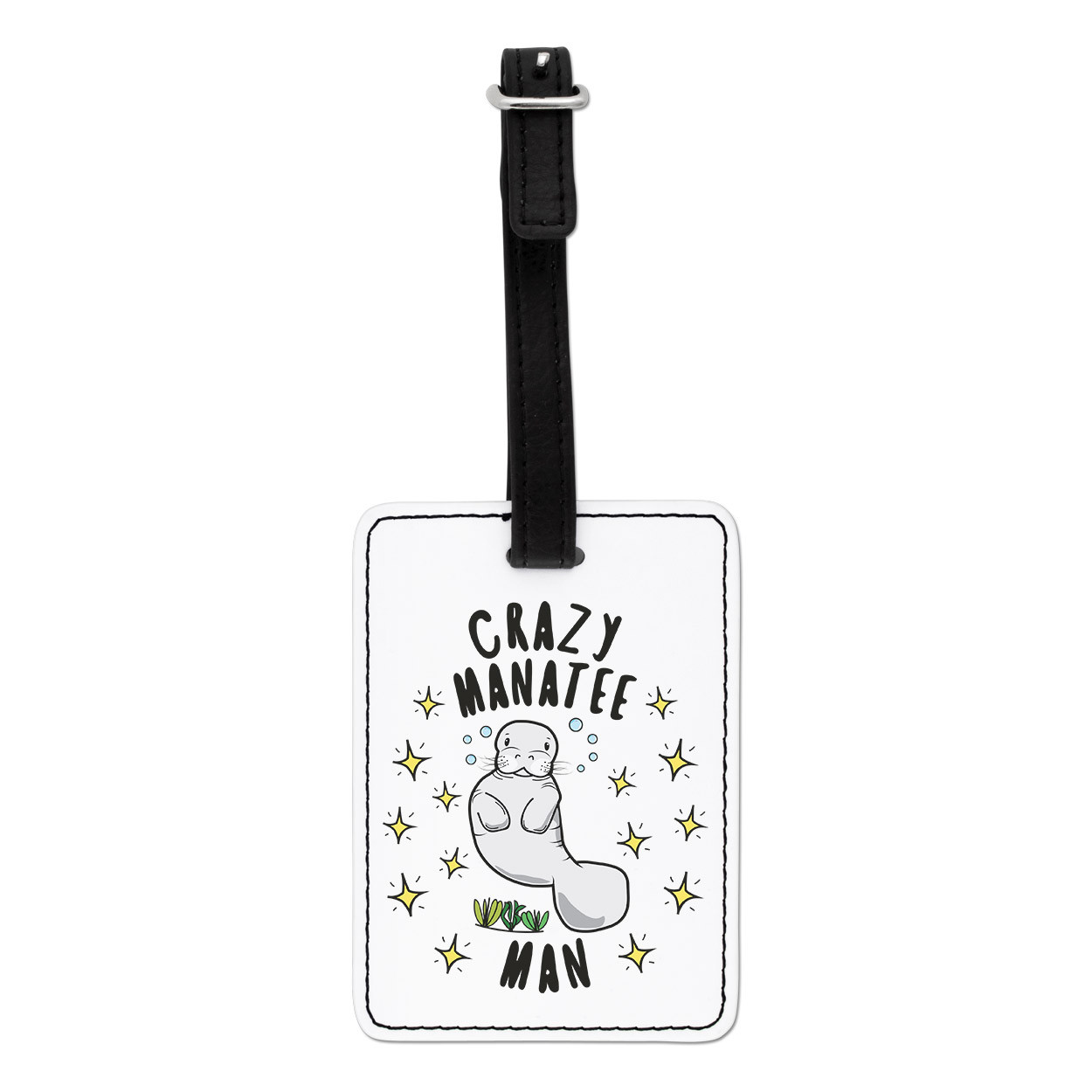 Crazy Manatee Man Stars Visual Luggage Tag Suitcase Bag - Funny Animal