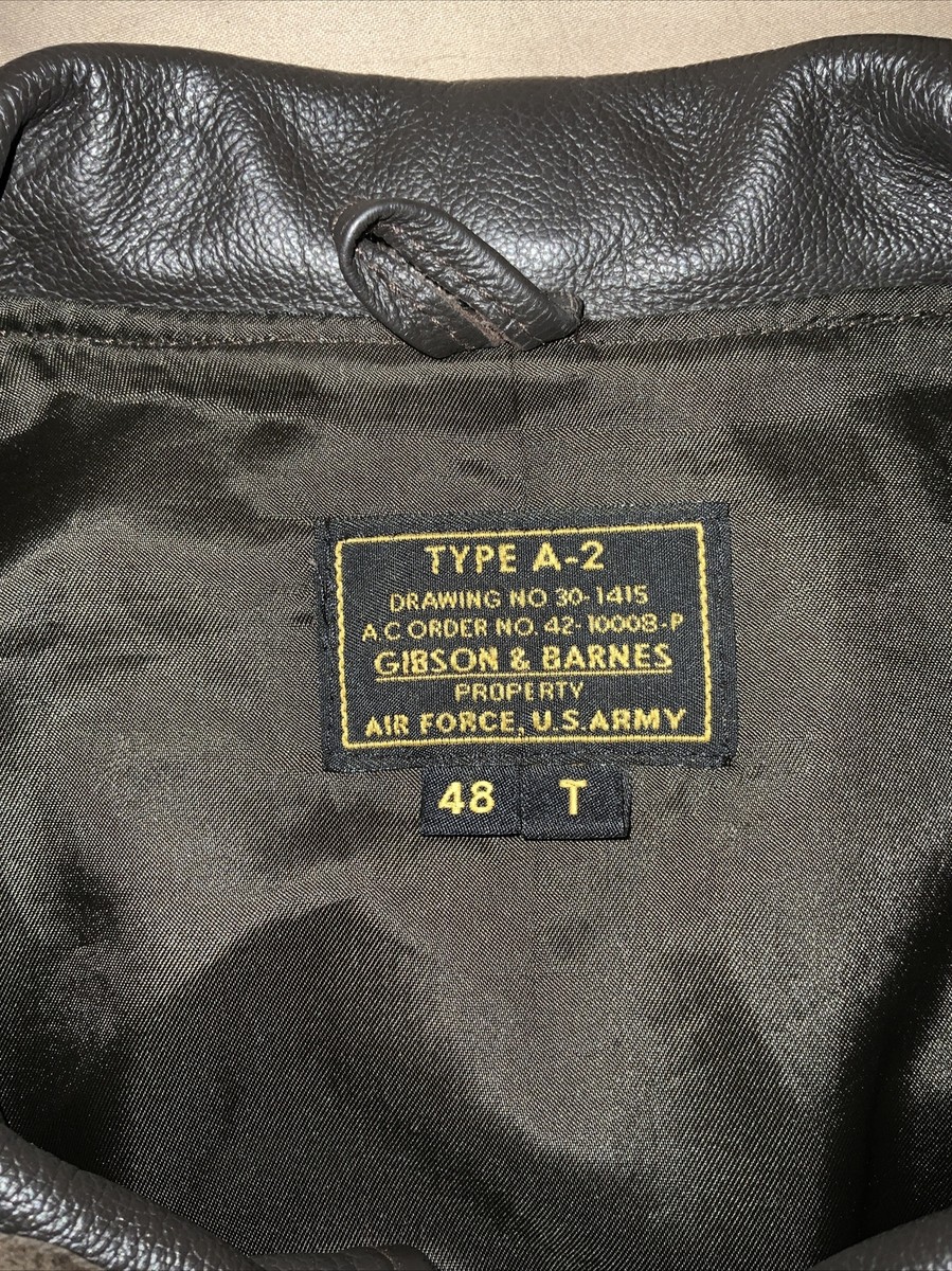 Gibson & Barnes Jacket Type A-2 Bomber WW2 Style Brown Leather