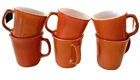 Lot of 6 Vintage Pyrex Burnt Orange Mug Microwave Safe Corning D Handle Cup