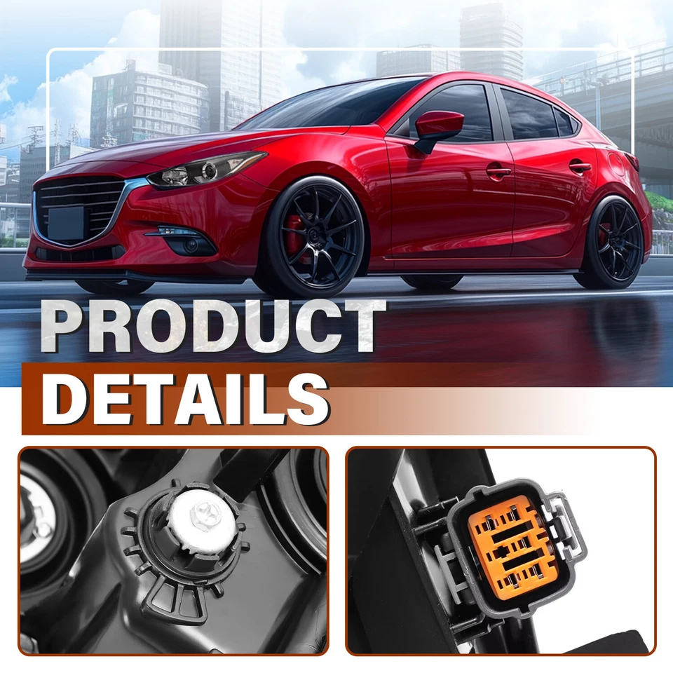 Conjunto de faros diestro derecho apto para Mazda 3 2014 2015 2016 lado conductor y pasajero Foto 4 de 4