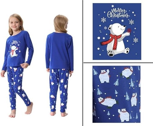 Vopmocld Christmas Family Matching Pajama Red Holiday Pjs Sets Cotton Sleepwear - Picture 3 of 4