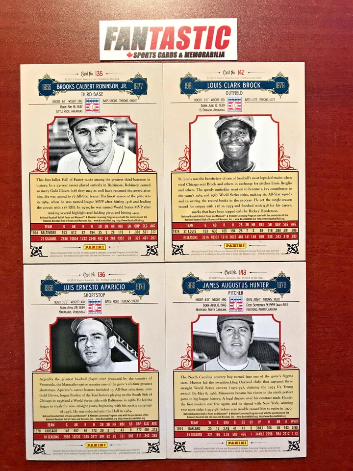 2012 Panini Cooperstown Baseball Card YOU PICK - Base Cards of HOFers - Image 2 of 2