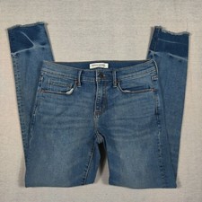 Women's Banana Republic Skinny Distressed Ankle Jeans sz 26 Stretch w/ Raw Hem