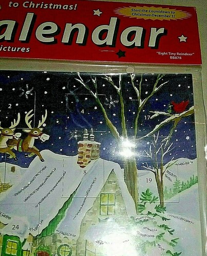 Vermont Christmas Company Advent Calendar "8 Tiny Reindeer" #BB878-NEW Glitter - Picture 3 of 6