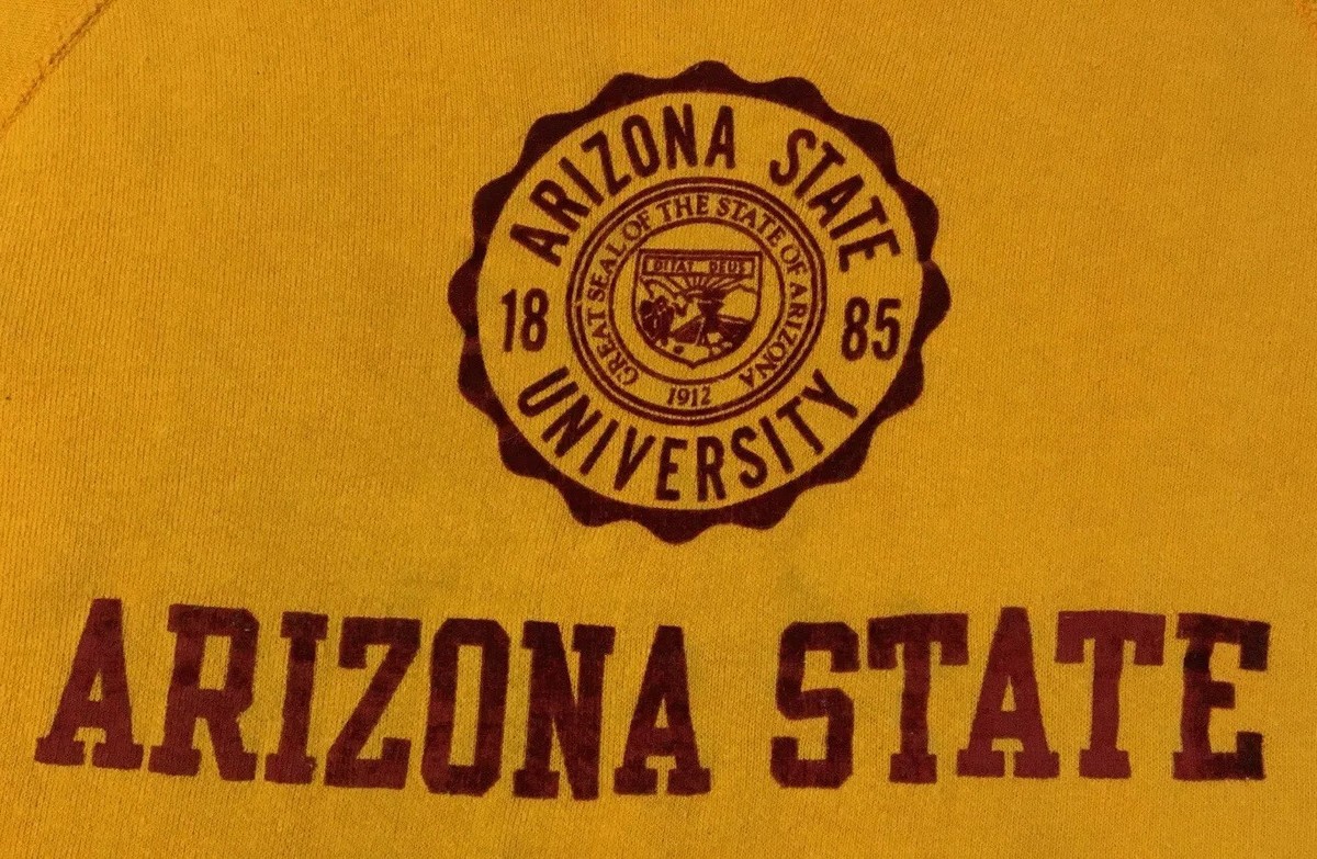Vtg 60s Arizona State ASU Faded Flock Print Sweatshirt XS S Vtg 60s Arizona State ASU Faded Flock Print Sweatshirt XS S