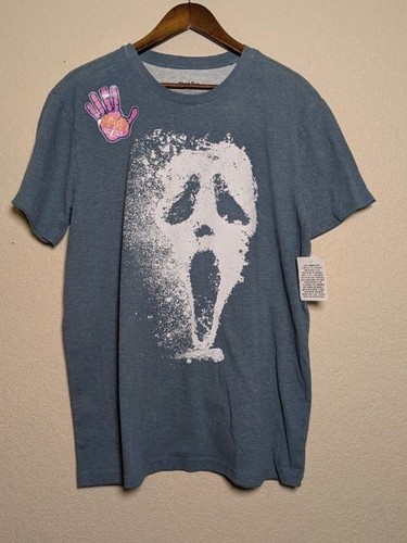 Scream Ghostface Heat Reactive Hypercolor Shirt Blue Graphic Tee Size L Horror
