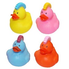 4 x Bath Time Novelty Ducks Party Loot Bag Toys - Punk ducks