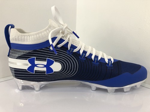Botines de fútbol americano Under Armour UA Spotlight MC 3020675-401 azul blanco talla 12,5 EE. UU. - Imagen 17 de 24