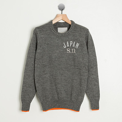 SUPERDRY JAPAN UK MARY BLACK CREW NECK JUMPER SWEATER  M XL