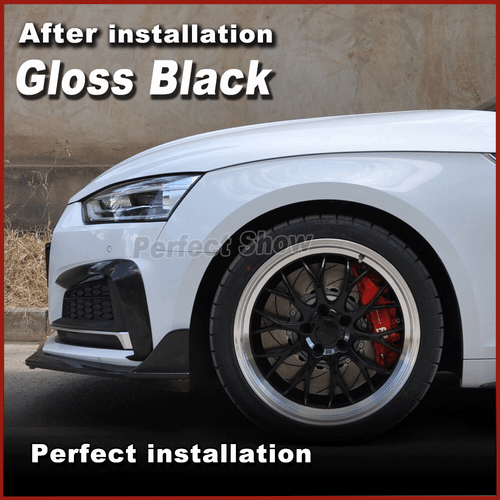 Glanz Schwarz Front Stoßstangen Flossen Flaps Canards für Audi A5 Sline S5 B9 - Picture 4 of 9