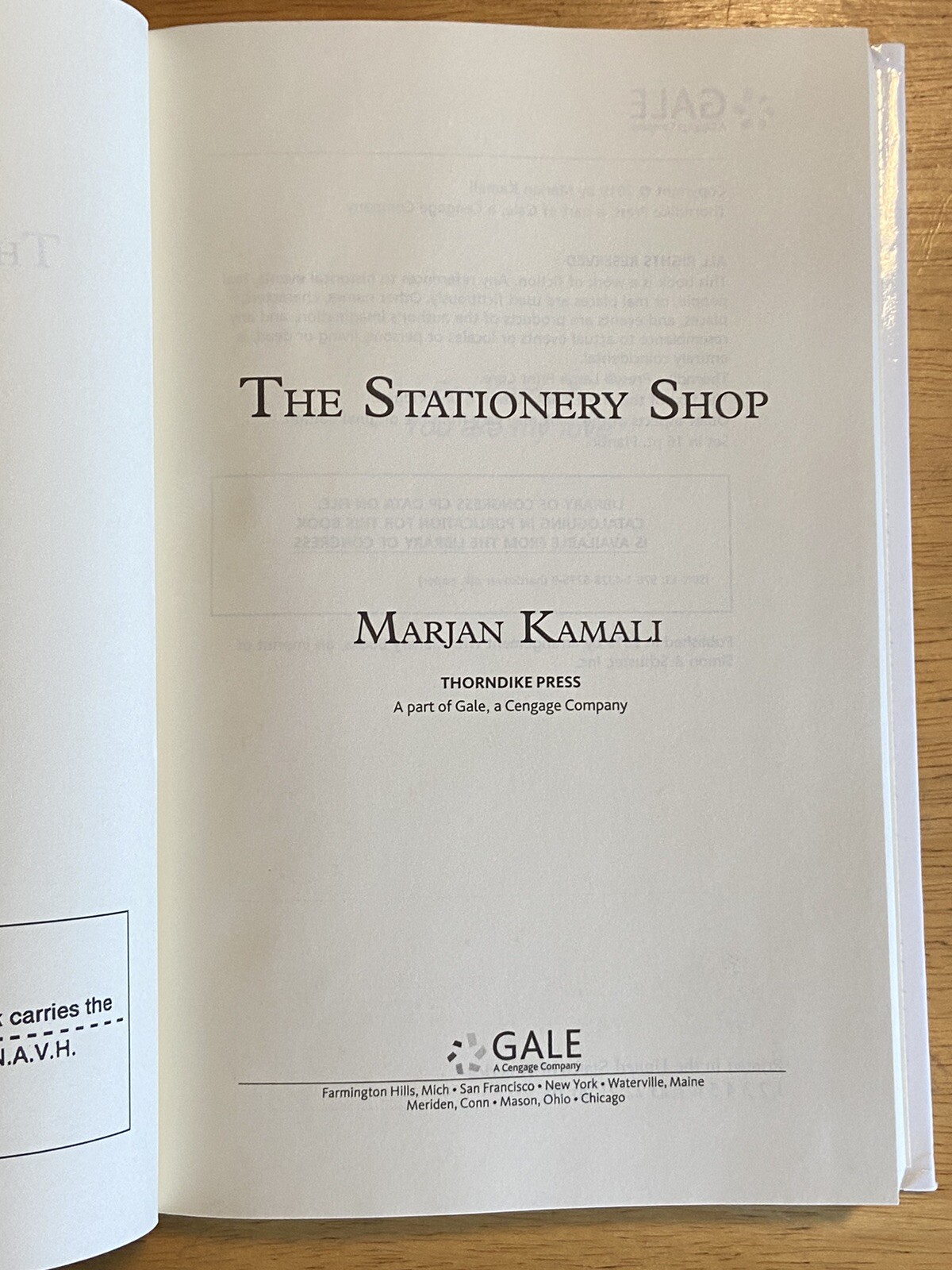 The Stationery Shop by Marjan Kamali (2019) 1st. Printing Like New Lg