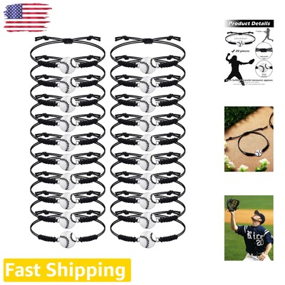Bulk Softball Gifts Set - 20 Adjustable Charm Bracelets for Team Players