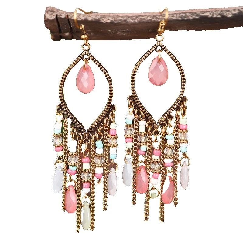 Crystal Acrylic Tassel Fashion Earrings