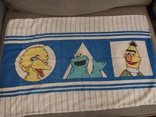 Vintage Sesame Street Pillow Case SHAPES Big Bird Cookie Monster