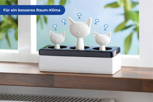 WENKO Luftbefeuchter Katzenfamilie Keramik Diffuser Humidifier Raum Luft - Bild 4 von 6