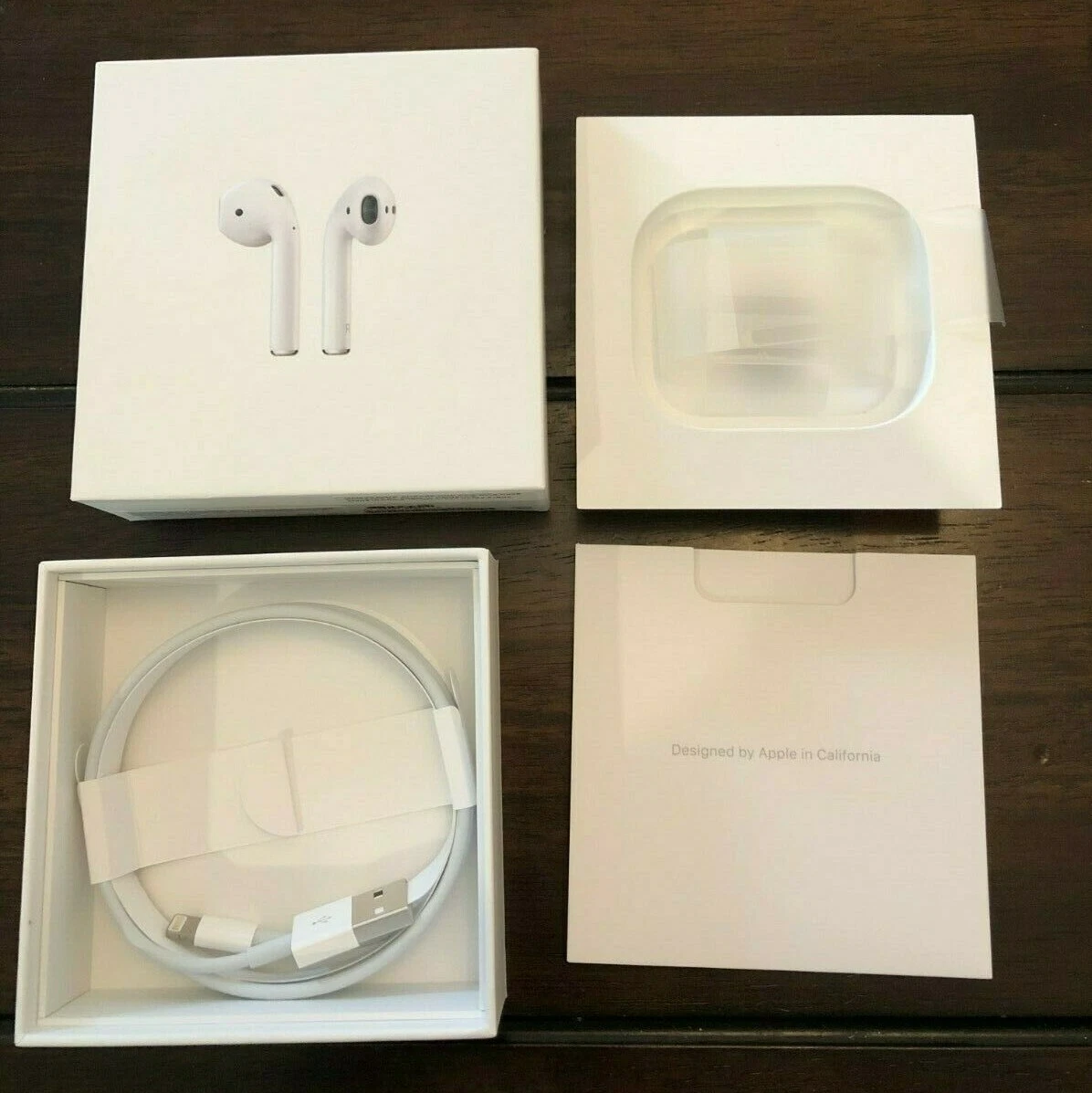 Genuine BOX for Apple Airpods 1 2 MANUAL USB Lightning cable ONLY New Box