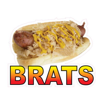 Food Truck Decals Brats Restaurant & Food Concession Concession Sign Yellow