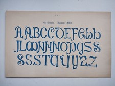 9TH CENTURY. NORMAN; ALFRED Ornamental Alphabet - Antique Print - 1858