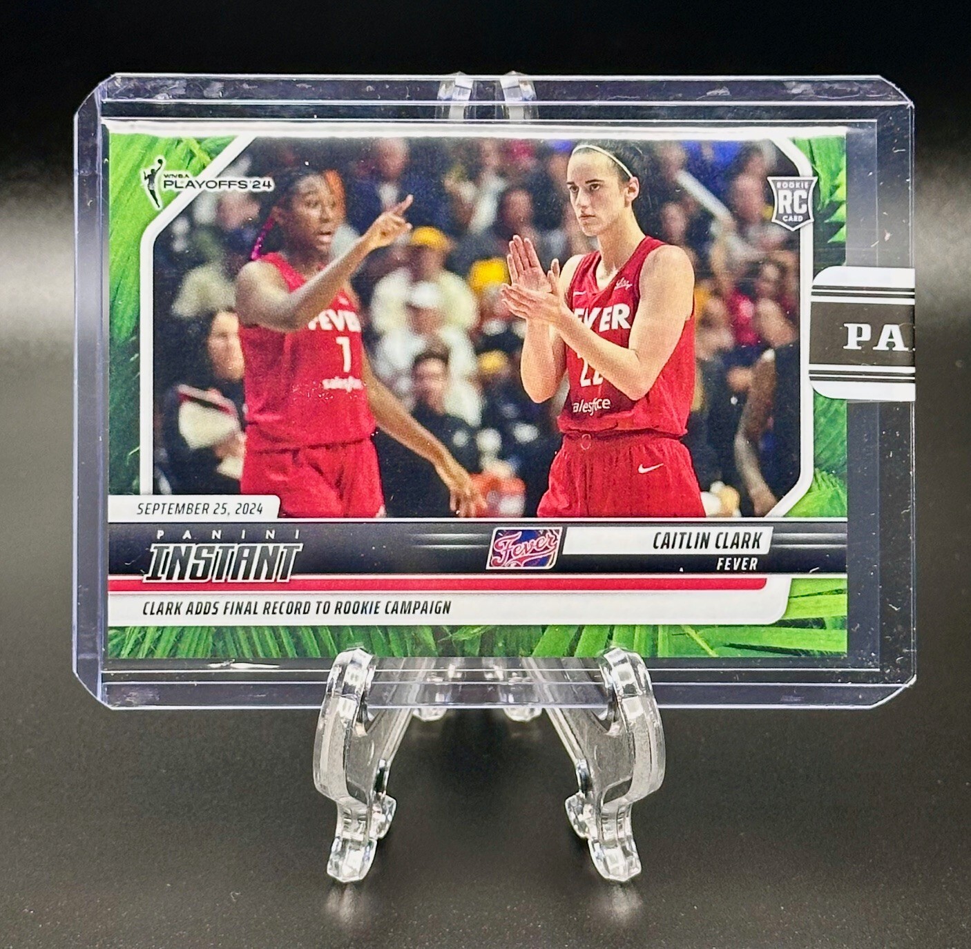 2024 PANINI INSTANT CAITLIN CLARK RC ROOKIE 25-5-5 PLAYOFF #236 JUNGLE 15/25 SP