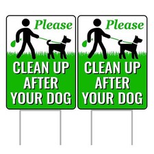 Signs Authority 12"x9" Clean Up After Your Dog 12"x9", Pk 2 