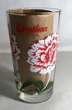 Boscul White/Red Carnation  5" Peanut Butter Glass (BS079)