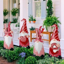 Ridota Valentines Day Decorations, 4 Pcs Valentines Yard Signs, Metal Stakes Val