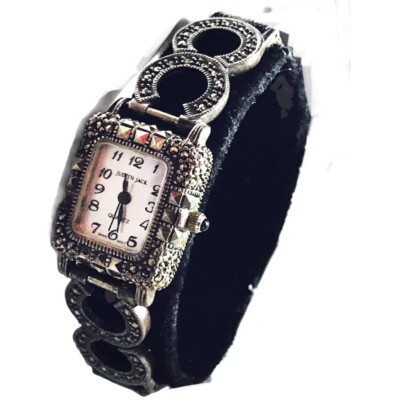 JUDITH JACK Sterling Silver and Macasite Watch, Quartz  display picture 1
