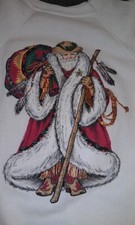 VTG RARE Ugly Christmas Sweater Sweatshirt Santa Native American Cowboy Mens L