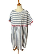 SHEIN Dress Size XXL Striped Cotton with Tassels  Coastal Boho 
