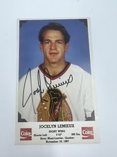 Jocelyn Lemieux Signed Autographed Promo Card - Chicago Blackhawks - 4x6