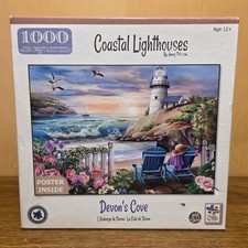 Jigsaw Puzzle Factory Devon's Cove Coastal Lighthouses 1000 Piece Puzzle Sealed