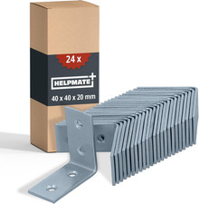 HELPMATE – 24 Stück Lochplattenwinkel 40X40X20 Mm – Winkelverbinder Galvanisch V