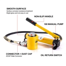 20 Ton Hydraulic Cylinder Jack Low Profile Porta Power Ram 2" S troke Hydra...