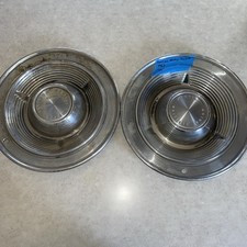 1962 Original Pontiac Motor Division Hubcaps 14 Inches Set 2 Oem Vtg Steampunk