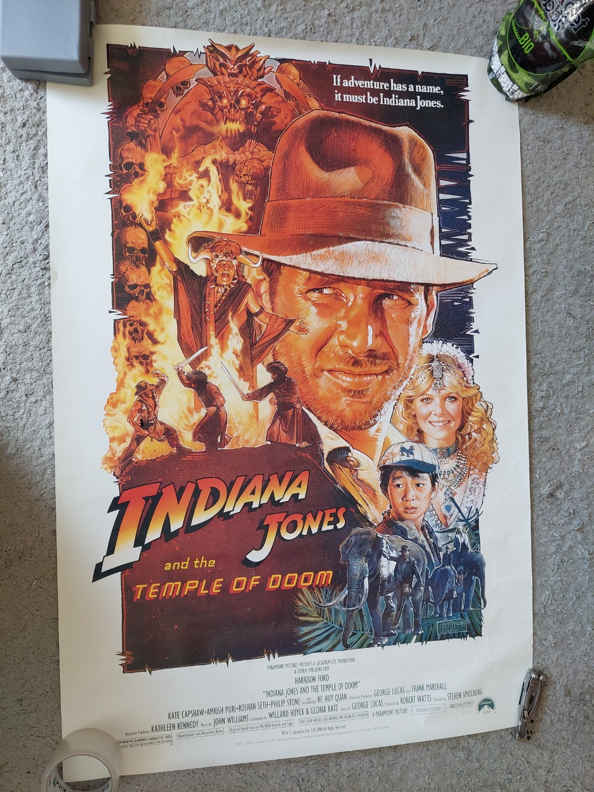 Indiana Jones and the Temple of Doom Original U.S. One Sheet Movie Poster