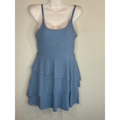 Halara Softly zero Airy Tiered Ruffle Mini Slip Dance Active Dress UPF50+ SMALL