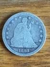 1883 25C Seated Liberty Quarter Low Mintage Better Date Problem Free