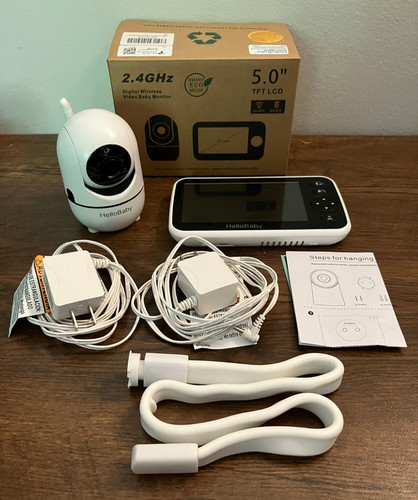 Baby Monitor Digital Wireless Video Audio 2.4 GHz 5.0" TFT LCD No Wifi No App