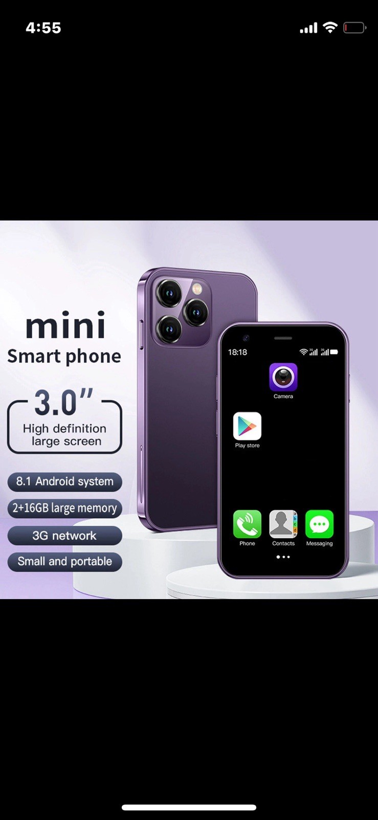 Unlocked Smartphone Dual-Band 3 Inch Android Cell Phone Quad Core