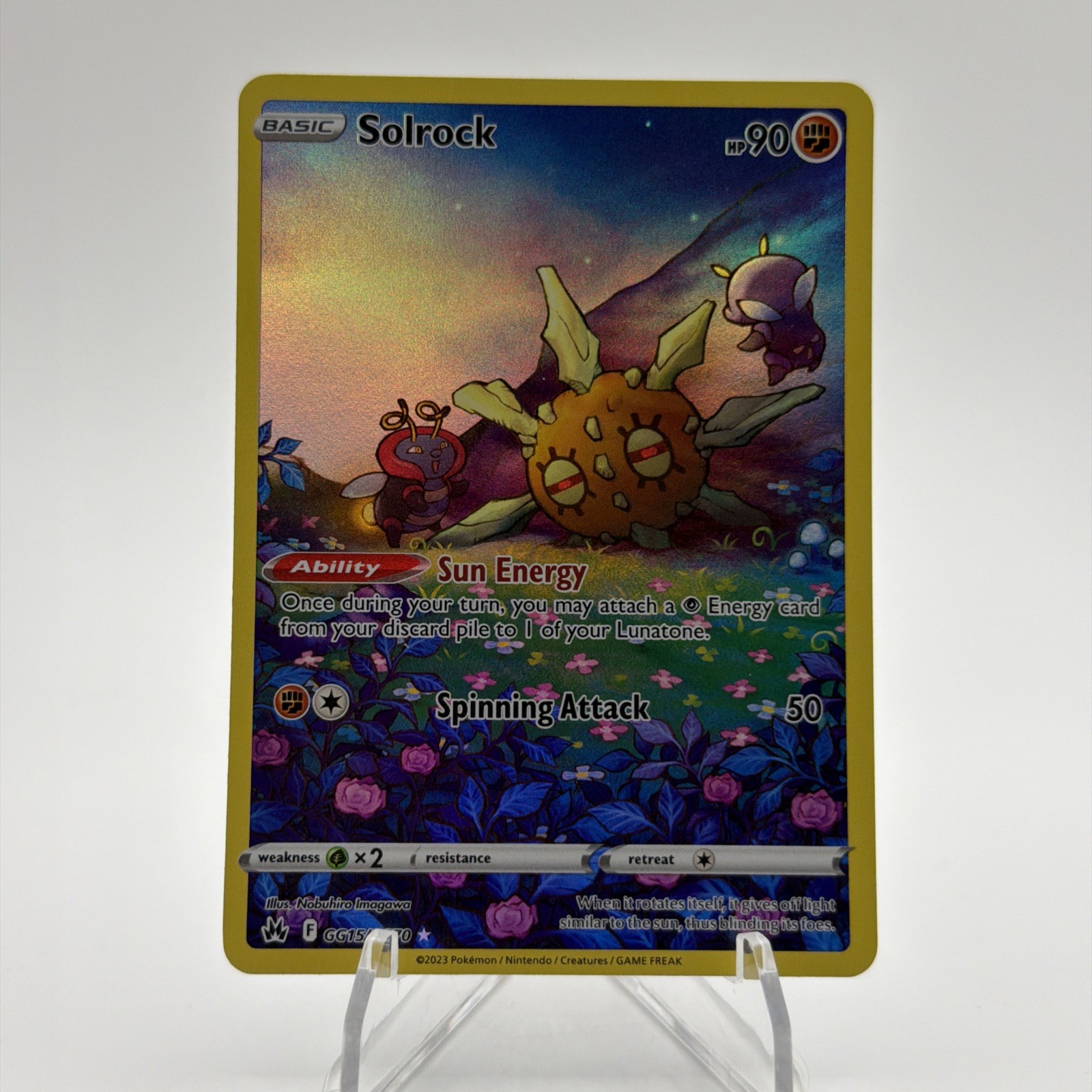 Pokémon TCG Solrock GG15/GG70 Crown Zenith Holo 90 HP Eng