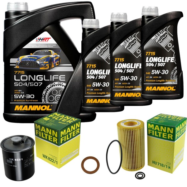Inspektionspaket 8L Mannol Longlife 5W-30 FüR Mercedes W163 ML CDI W203 C 220-image