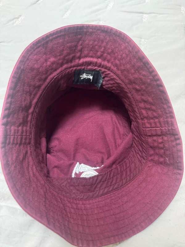 Stüssy Burgundy Bucket Hat One Size Solid Pattern Unisex Adults Streetwear