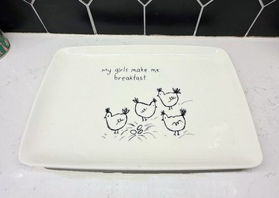 Tawnya Norton Creative Co Op Chicken Plate My Girls Make Me Breakfast Farm H24